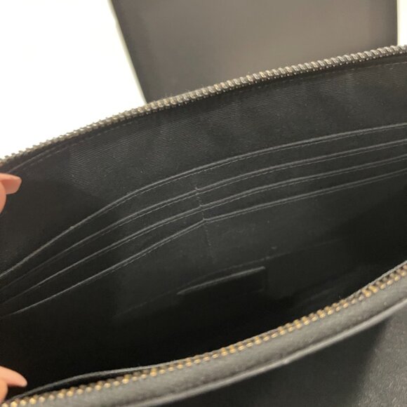 Saint Laurent Cassandre Black Croc Embossed Zip Pouch (JB1116) - Picture 7 of 8